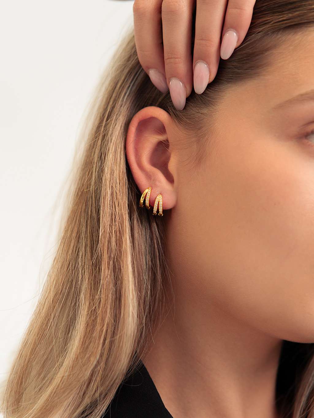 Single Glitter Hoop Ohrringe Gold & Silber 10mm