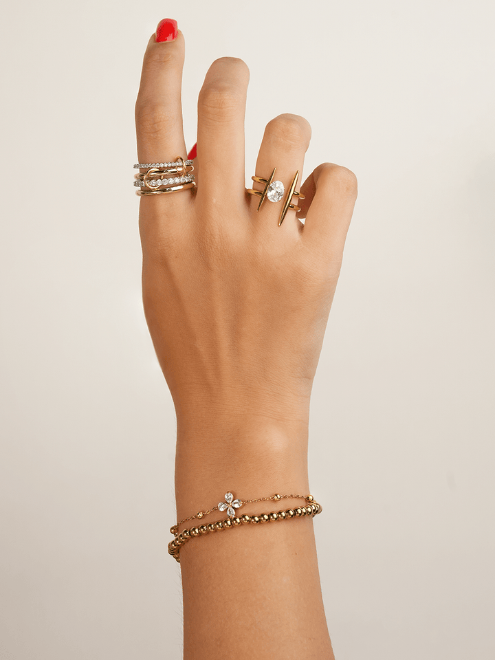 Sparkling Flower Armband Gold