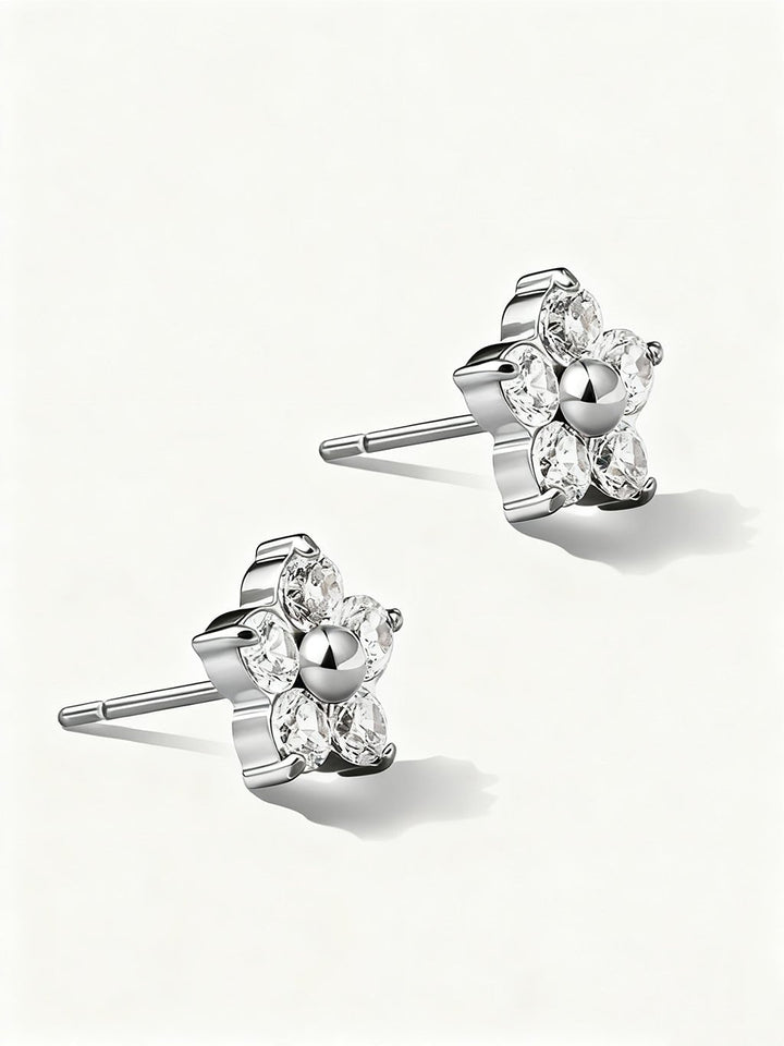 Sparkling Flower Ohrstecker Gold Silber