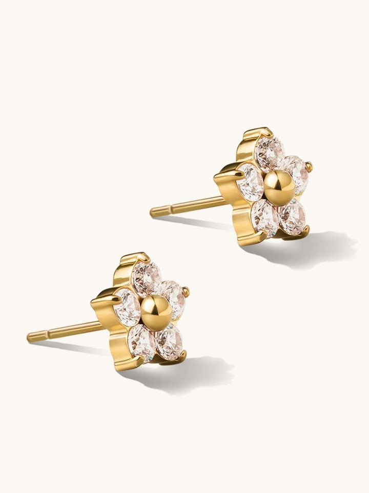 Sparkling Flower Ohrstecker Gold Silber