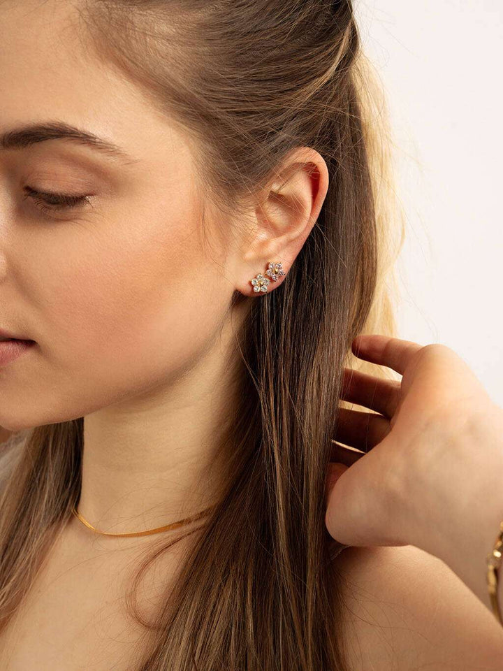 Sparkling Flower Ohrstecker Gold Silber