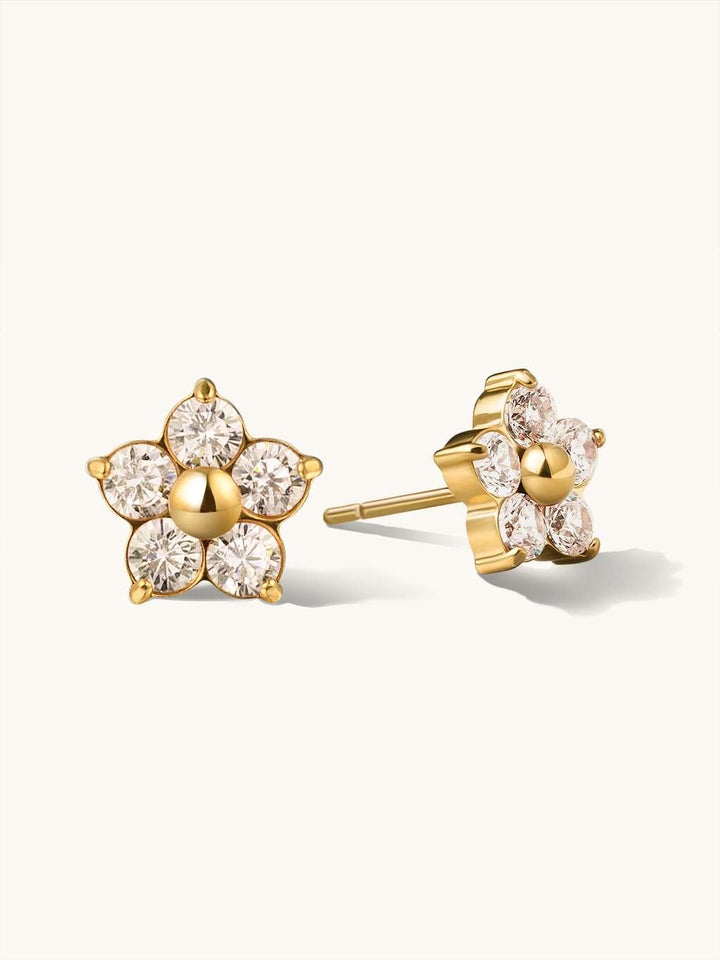 Sparkling Flower Ohrstecker Gold Silber