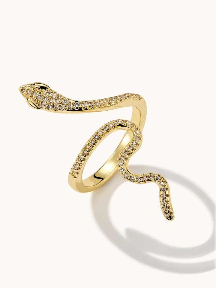 Sparkling Snake Ring Gold