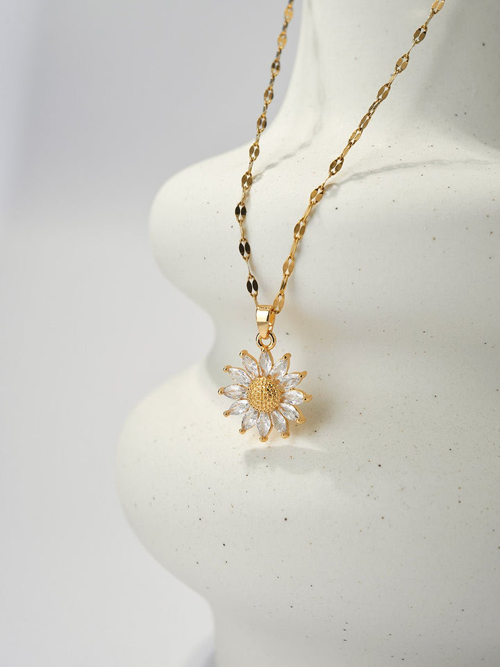 Sparkling Sunflower Kette Gold Necklace