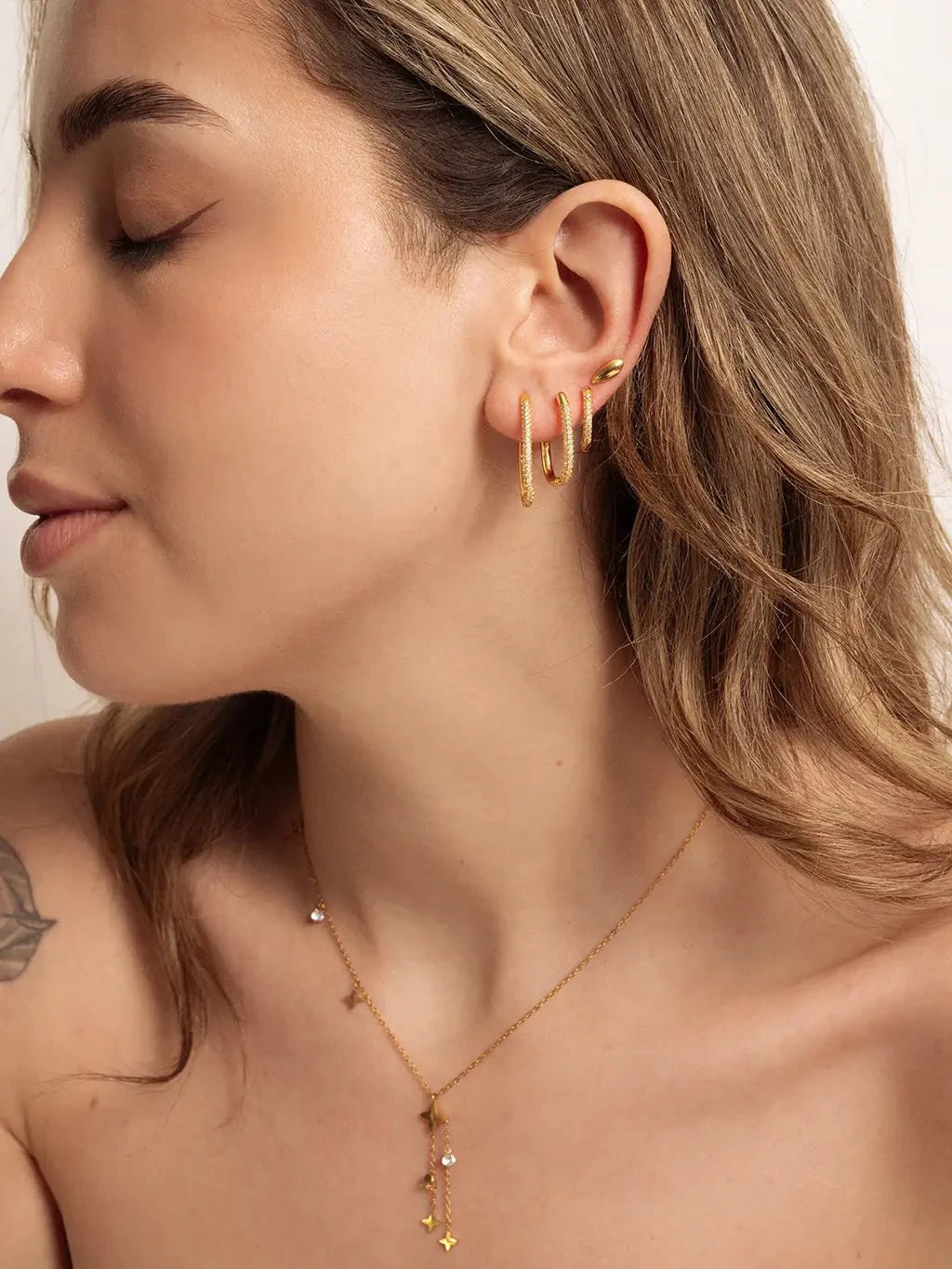 Square Hoop Ohrringe Gold Silber Small