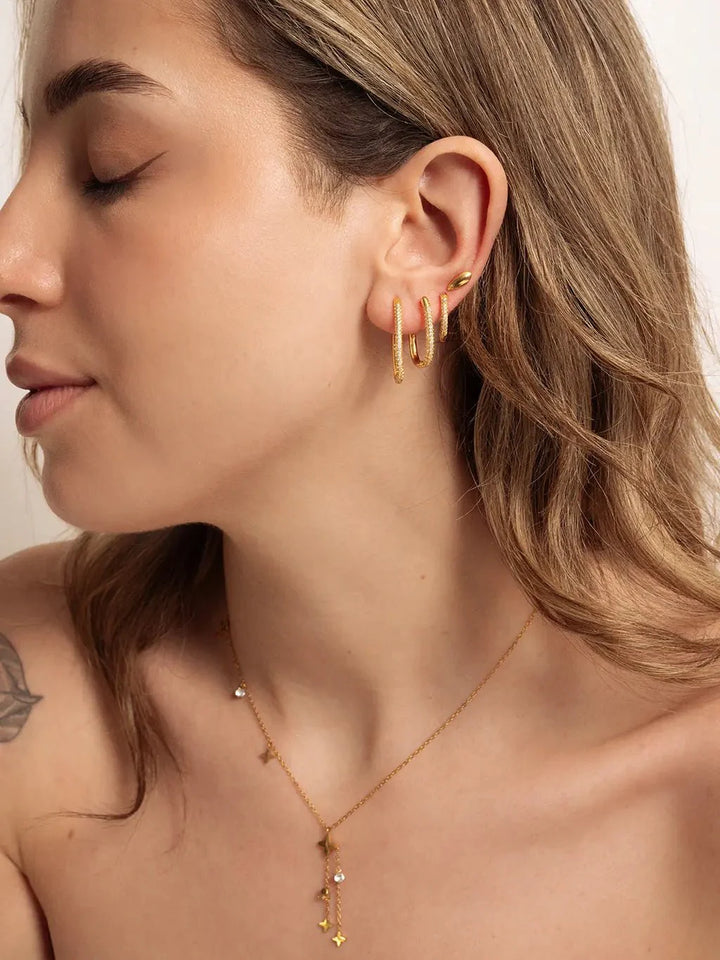 Square Hoop Ohrringe Gold Silber Small