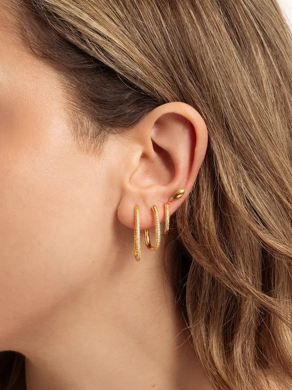 Square Hoop Ohrringe Gold Silber Small