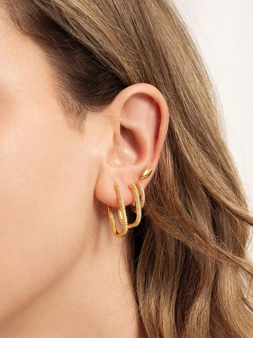 Square Hoop Ohrringe Gold Silber Small