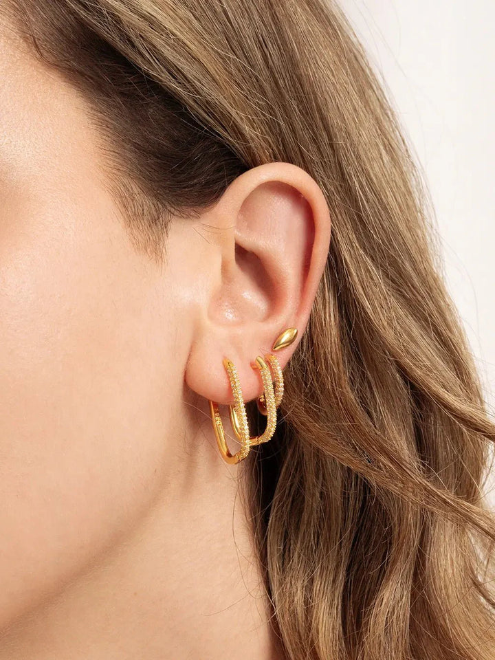 Square Hoop Ohrringe Gold Silber Small