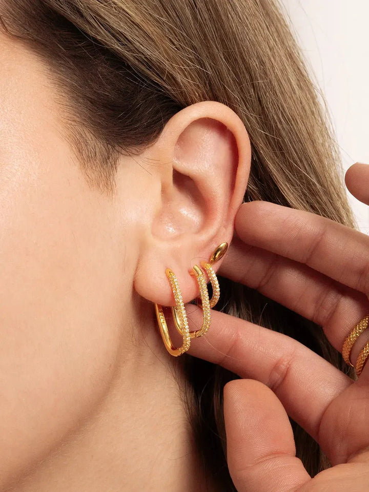 Square Hoop Ohrringe Gold Silber Small