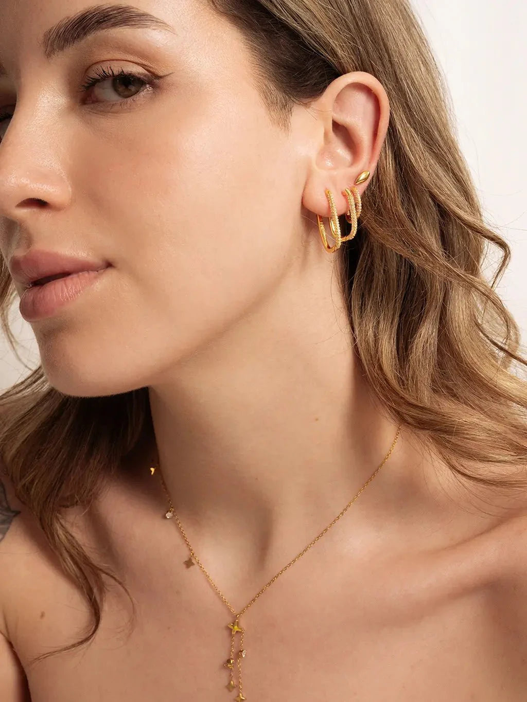 Square Hoop Ohrringe Gold Large