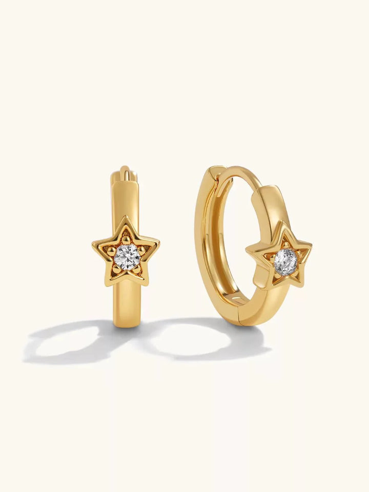 Star Hoop Ohrringe Gold 11mm