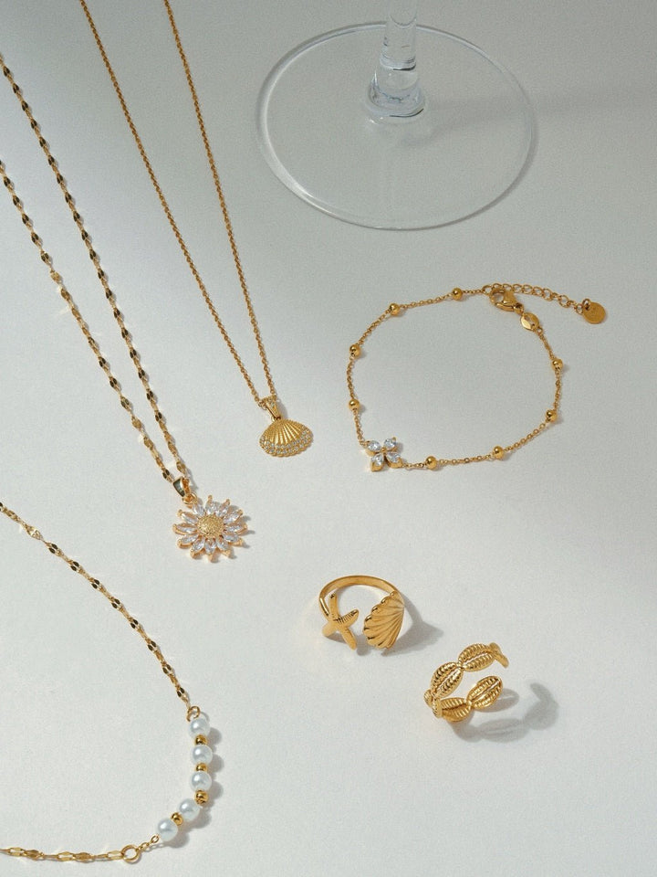 Sparkling Sunflower Kette Gold Necklace
