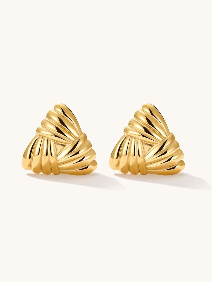 Vintage Chunky Triangle Ohrringe Gold