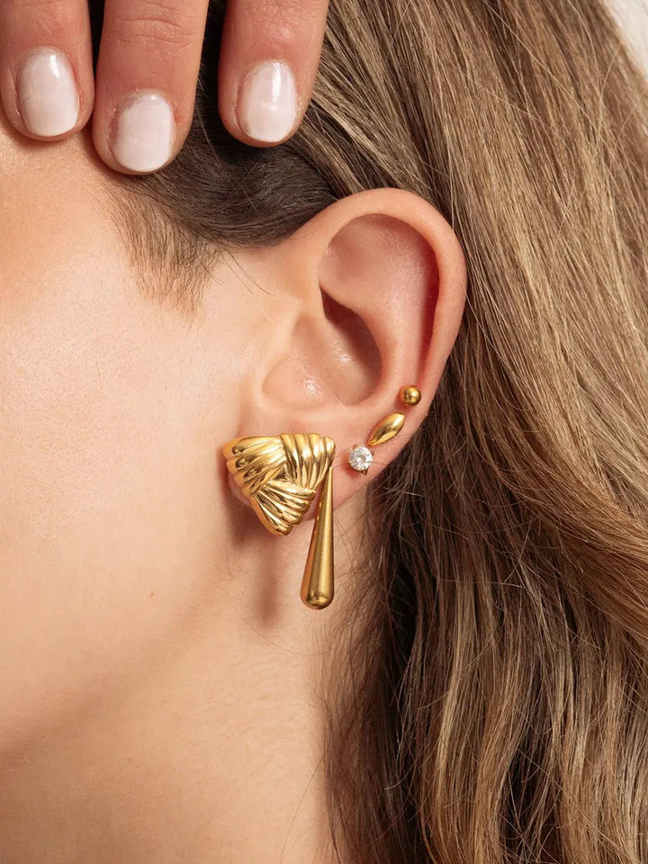 Vintage Chunky Triangle Ohrringe Gold