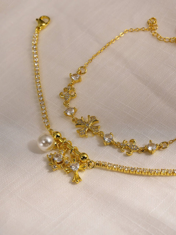 Vintage Cross Armband Gold