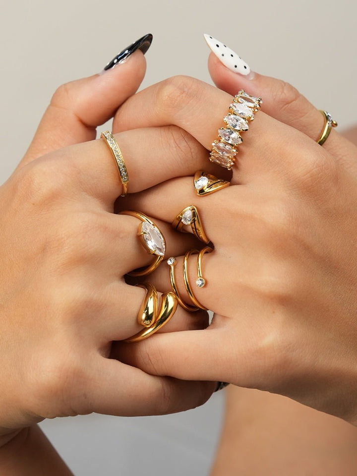 Vintage Floating Gem Ring Gold