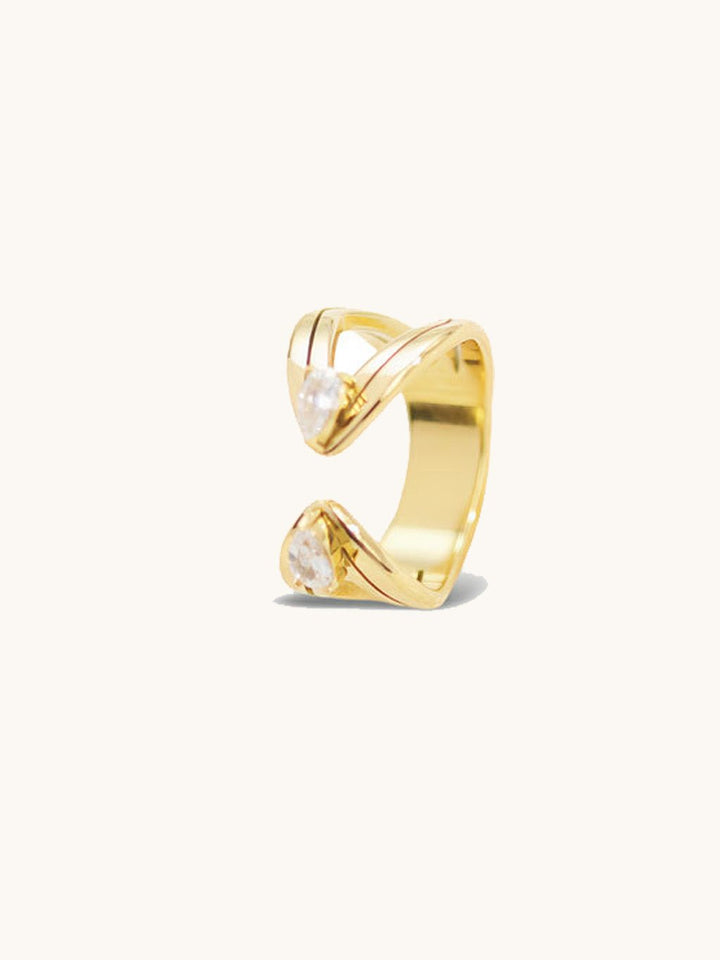 Vintage Floating Gem Ring Gold