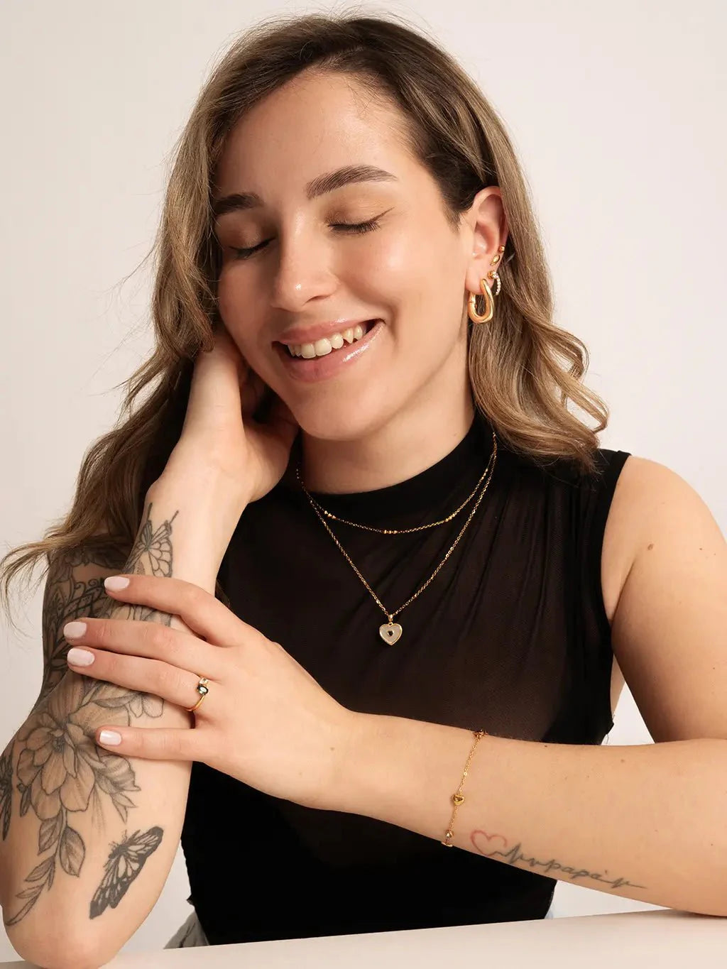 Emerald Heart Tag Kette Gold