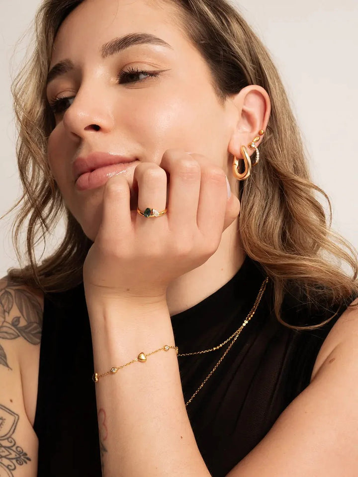 Marquise Smaragd Ring Gold