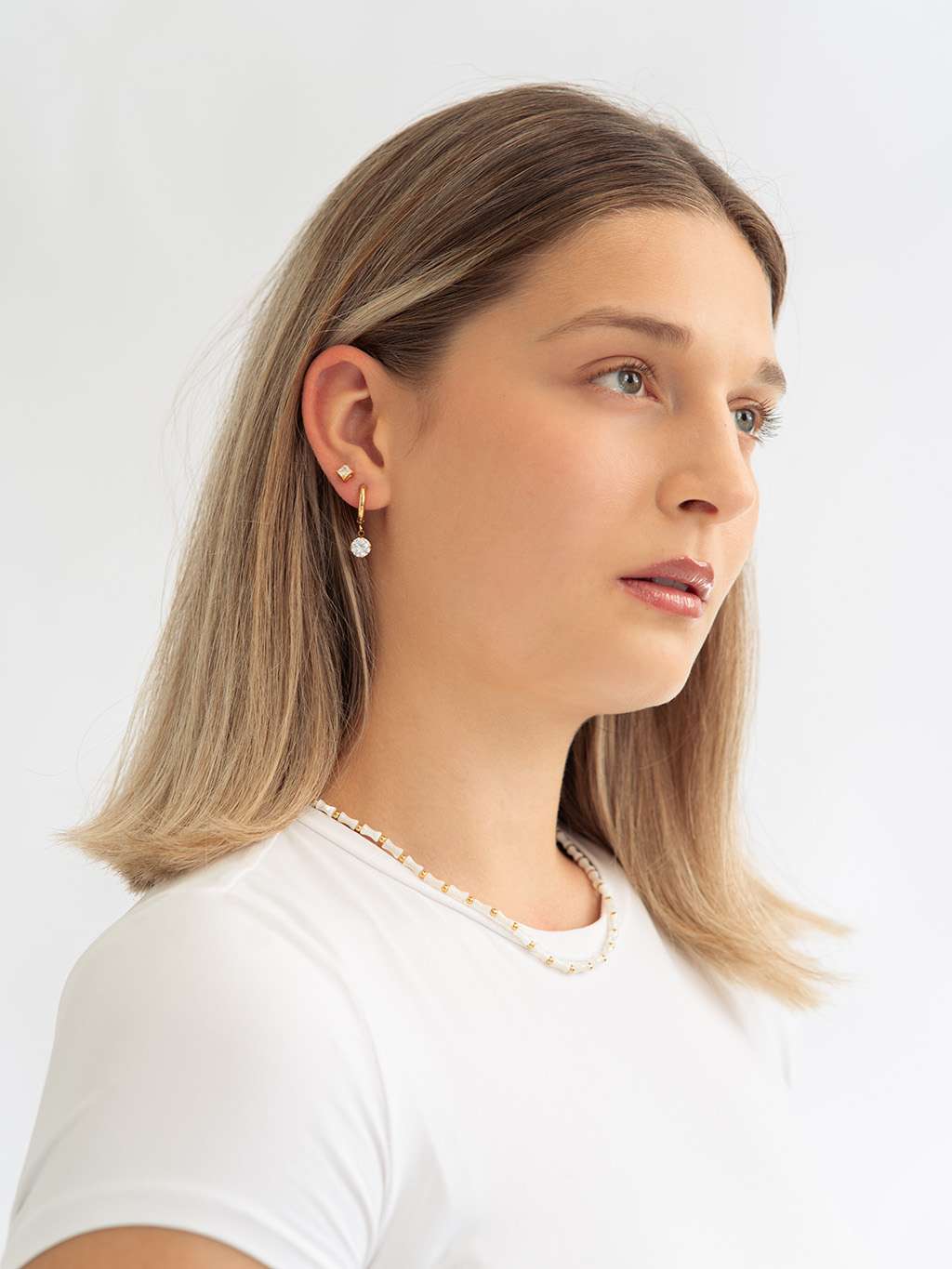 White Bamboo Kette Gold