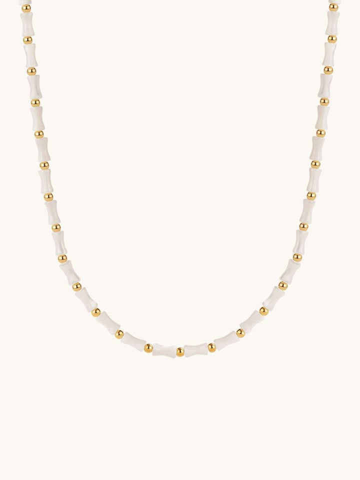 White Bamboo Kette Gold
