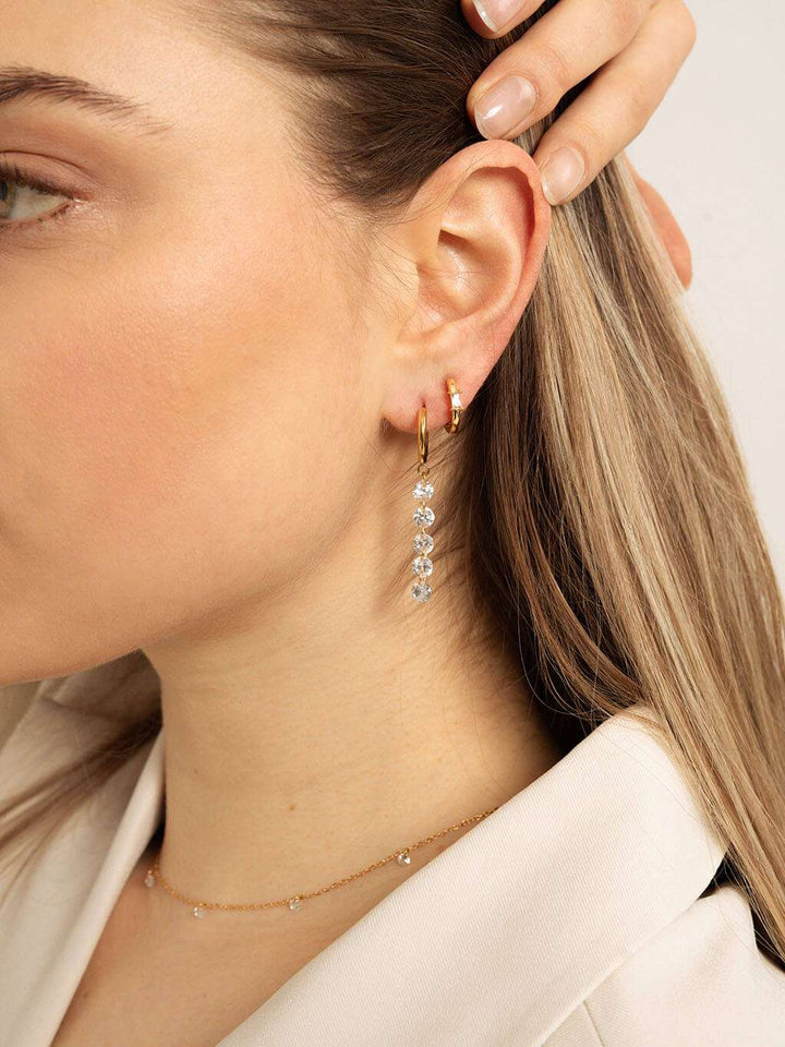 White Creolen Ohrringe Gold