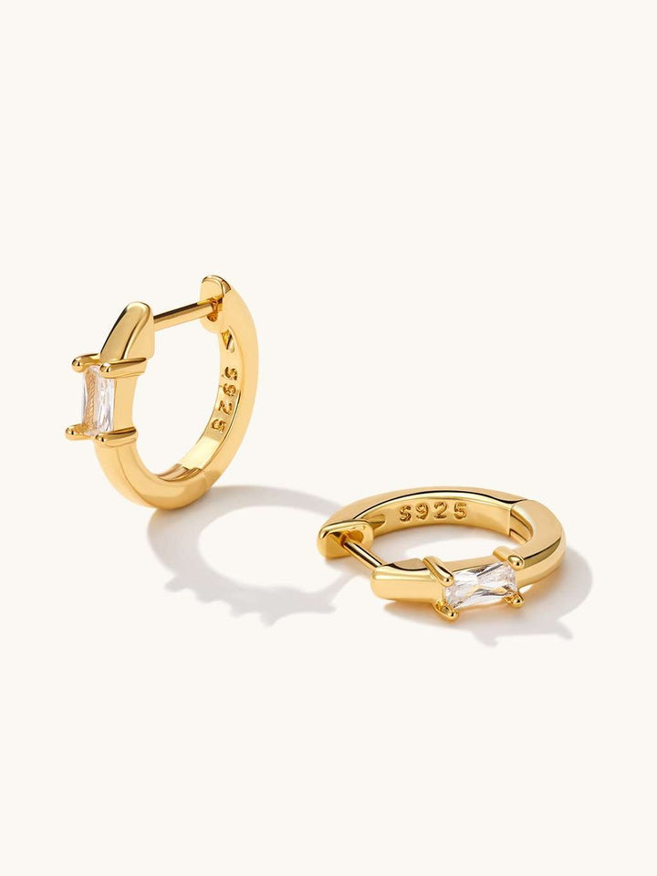 White Creolen Ohrringe Gold