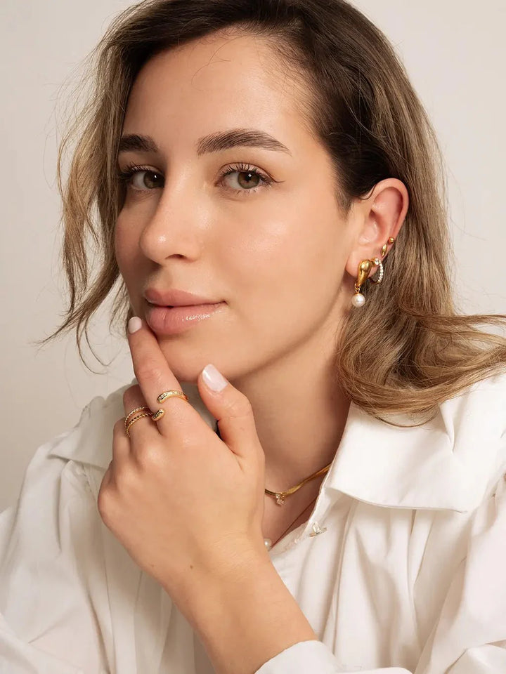 Pearl Drop Ohrringe Gold